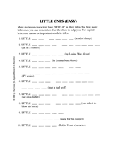 ‘Little’ Story Titles (Easy)