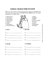 Animal Characters Outline