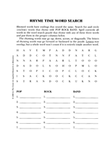 Rhyme Time Word Search