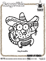 RangerKidz Amy Armadillo Coloring Page