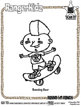 RangerKidz Running Bear Coloring Page