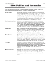 Politics and Economics in the 1960s