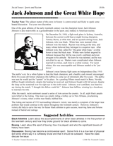Jack Johnson and the Great White Hope