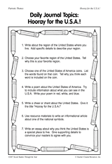 Daily Journal Topics: Hooray for the U.S.A.!