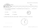 Math Warm-Up 131 for Gr. 1 & 2: Measurement & Geometry