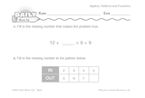 Math Warm-Up 260 for Gr. 1 & 2: Algebra, Patterns & Functions