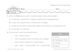 Math Warm-Up 113 for Gr. 5 & 6: Measurement & Geometry