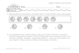Math Warm-Up 226 for Gr. 5 & 6: Algebra, Patterns & Functions