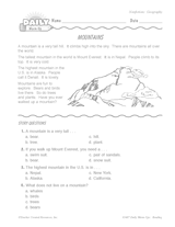 Reading Warm-Up 18 for Gr. 1 & 2: Geography