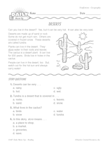 Reading Warm-Up 21 for Gr. 1 & 2: Geography