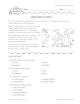 Reading Warm-Up 33 for Gr. 1 & 2: American History