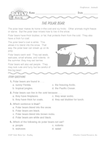 Reading Warm-Up 4 for Gr. 1 & 2: Polar Bears