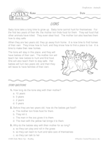 Reading Warm-Up 16 for Gr. 1 & 2: Animals