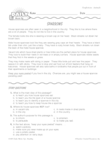 Reading Warm-Up 2 for Gr. 3 & 4: Animals