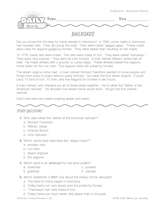 Reading Warm-Up 35 for Gr. 3 & 4: American History