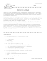 Reading Warm-Up 12 for Gr. 5 & 6: Animals