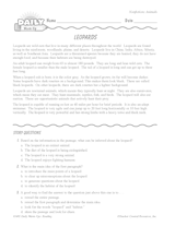 Reading Warm-Up 16 for Gr. 5 & 6: Animals