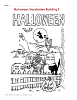 Halloween Craft Ideas  Grade on Halloween Vocabulary Building Printable  3rd   5th Grade