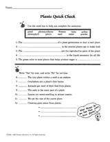 Plants Quick Check