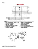 Mississippi Crossword Puzzle