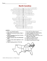 North Carolina Crossword Puzzle