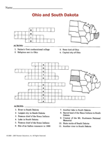 Ohio and South Dakota Crossword Puzzles