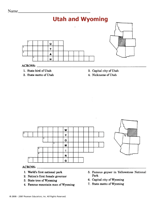 Utah and Wyoming Crossword Puzzles