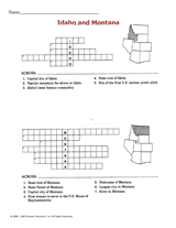 Idaho and Montana Crossword Puzzles