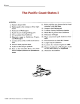 The Pacific Coast States Crossword Puzzle I