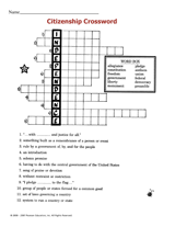 Citizenship Crossword