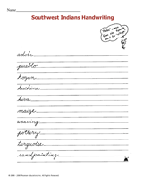 Southwest Indians Handwriting
