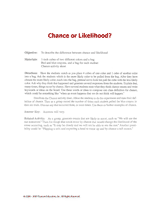Chance or Likelihood?