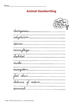 Animal Handwriting