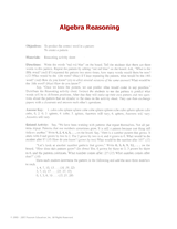 Algebra Reasoning