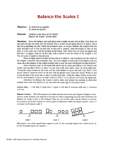 Balance the Scales I