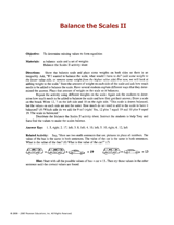 Balance the Scales II
