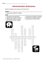 Administration Nicknames Crossword Puzzle