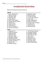 Presidential Burial Sites Crossword Puzzle