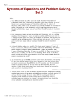 Systems of Equations and Problem Solving, Set 3