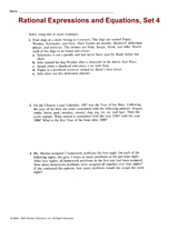 Rational Expressions and Equations, Set 4
