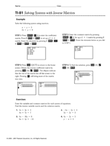 TI-81 Solving Systems with Inverse Matrices