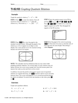 TI-82/83 Graphing Quadratic Relations