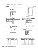 TI-82/83 Finding Best-Fit Models