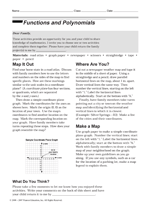 Functions and Polynomials