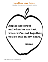 Apple Lunch Box Note