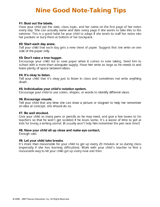 Nine Good Note-Taking Tips