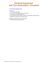 Getting Organized Checklist: Did You Remember?