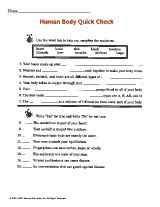 Human Body Quick Check