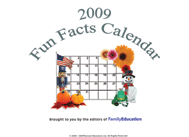 2009 Printable Fun Facts Calendar
