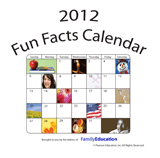 2012 Printable Fun Facts Calendar